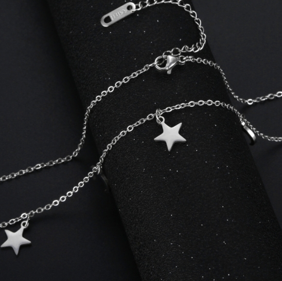 Boho Chic Celestial Star Moon Stainless Necklace - Picture 3 of 7